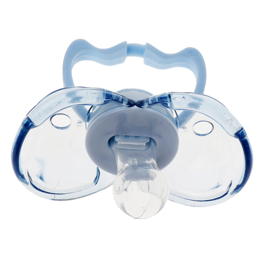 Flat Thumb Baby Orthodontic Pacifier Silicone Teat Nipple Blue round head