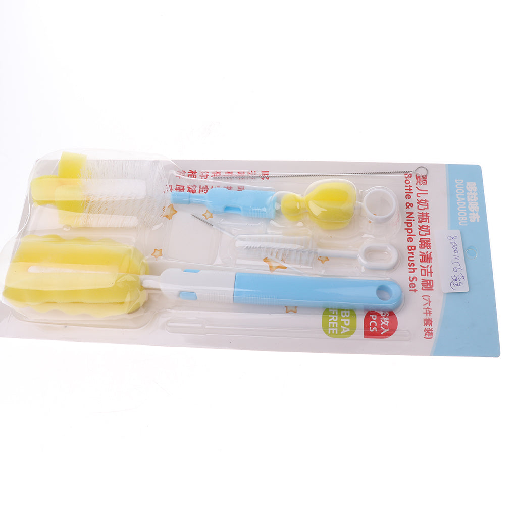 6 in 1 Bottle Brush Cleaner Kit, Cleaning Brush Set Blue