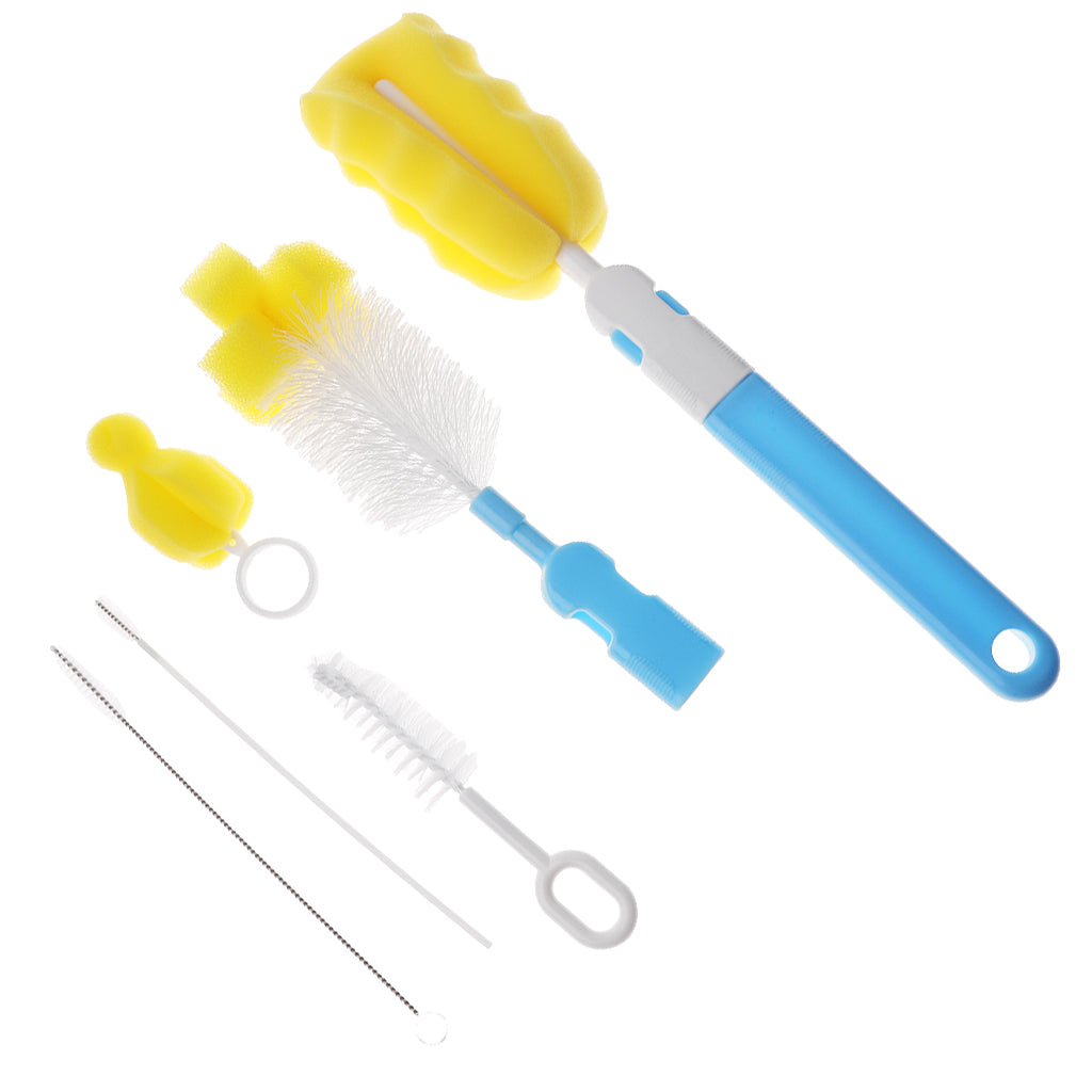 6 in 1 Bottle Brush Cleaner Kit, Cleaning Brush Set Blue