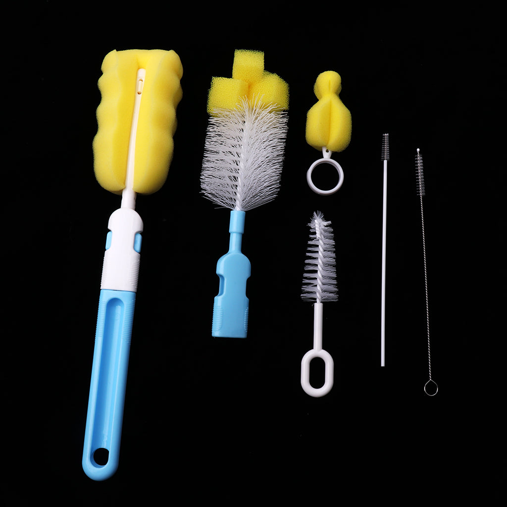 6 in 1 Bottle Brush Cleaner Kit, Cleaning Brush Set Blue