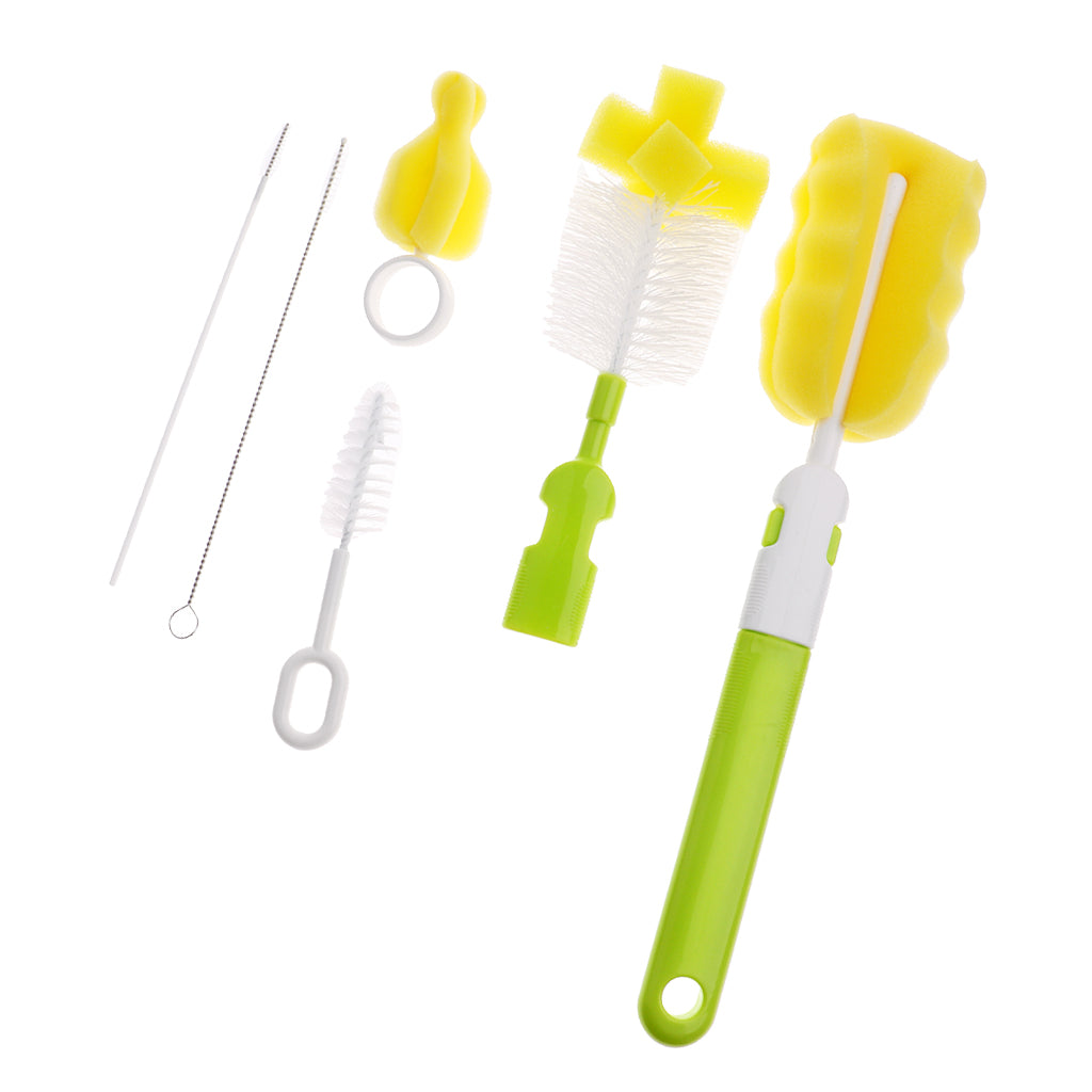 6 in 1 Bottle Brush Cleaner Kit, Cleaning Brush Set Green