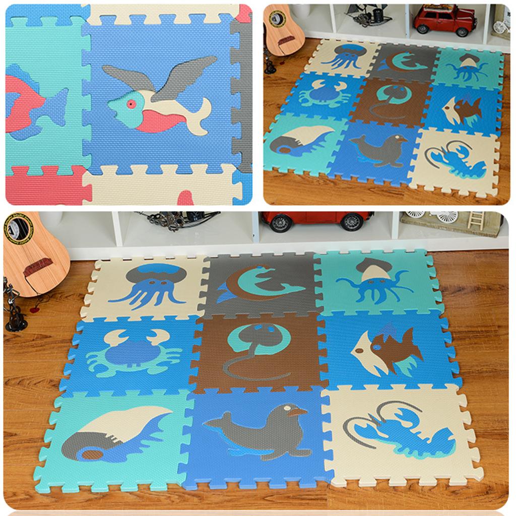 Eva Soft Foam Floor Play mats Interlocking Tiles Kids Nursery Puzzle Ocean-A