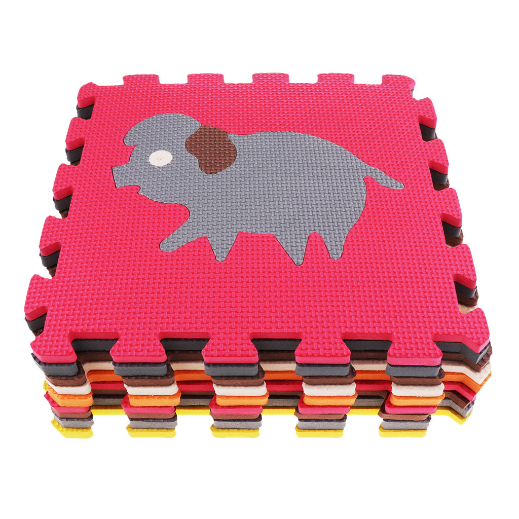 Eva Soft Foam Floor Play mats Interlocking Tiles Kids Nursery Puzzle Animals-B