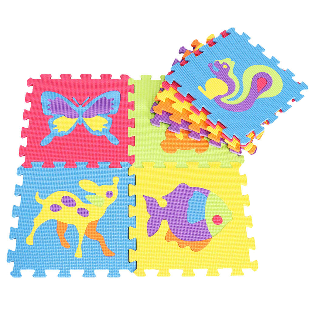 Eva Soft Foam Floor Play mats Interlocking Tiles Kids Nursery Puzzle Animals-C