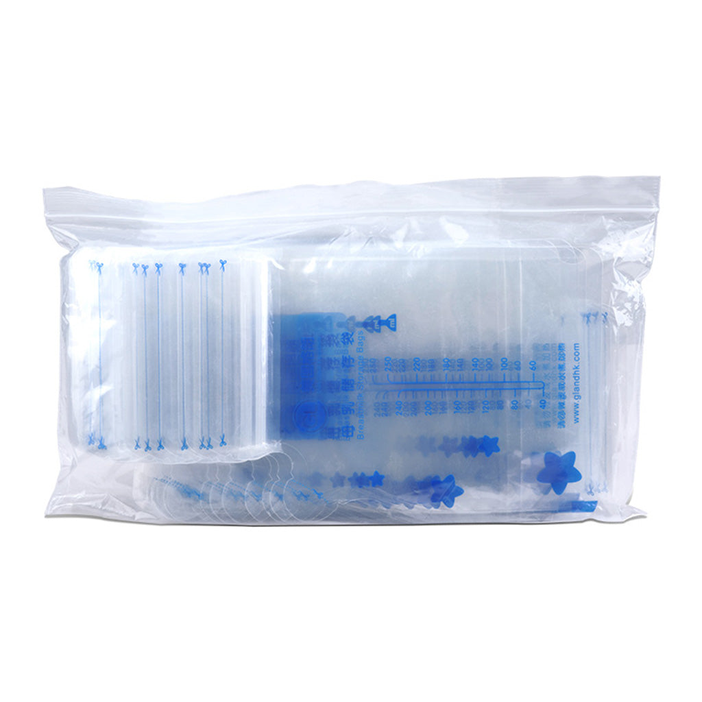 Breast Milk Storage Freezer Fresh Sealing Leakproof Bags 40pcs 250 ml blue