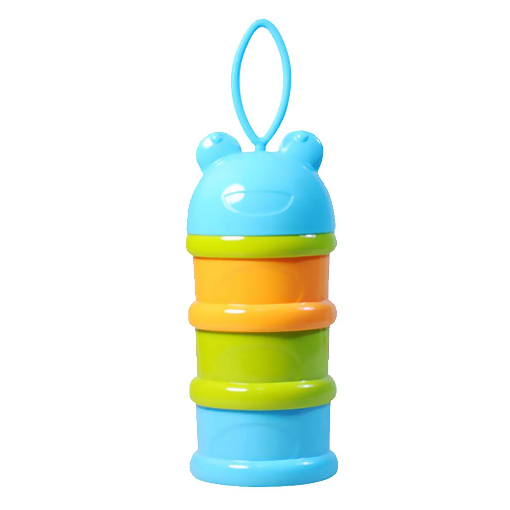 Milk Powder Dispenser 3 Layer Baby Feeding Formula Storage Blue