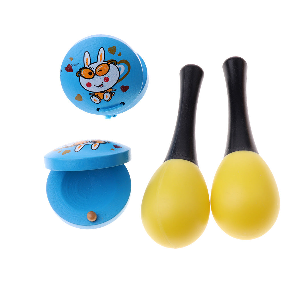 Kid Wooden Toy Percussion Musical Instrument Set 10Pcs for Boy