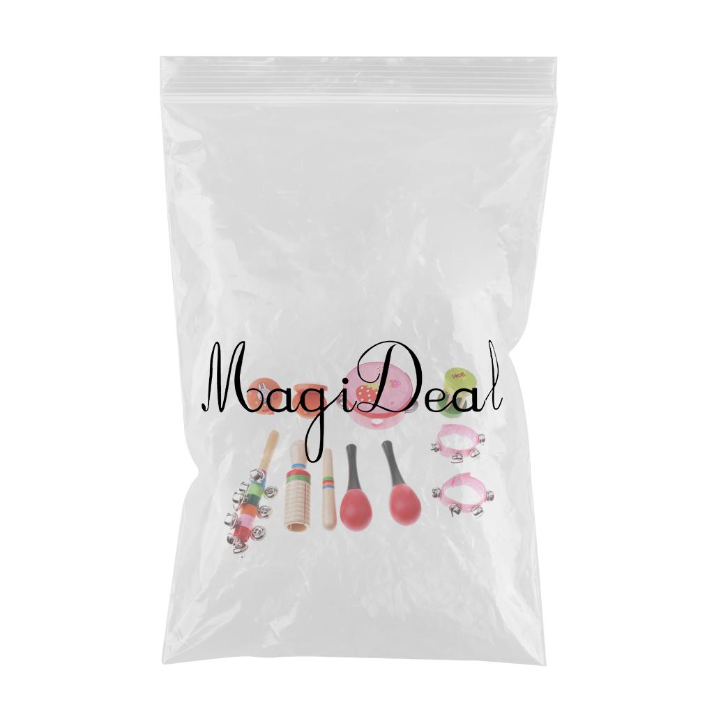 Kid Wooden Toy Percussion Musical Instrument Set 10Pcs for Girl