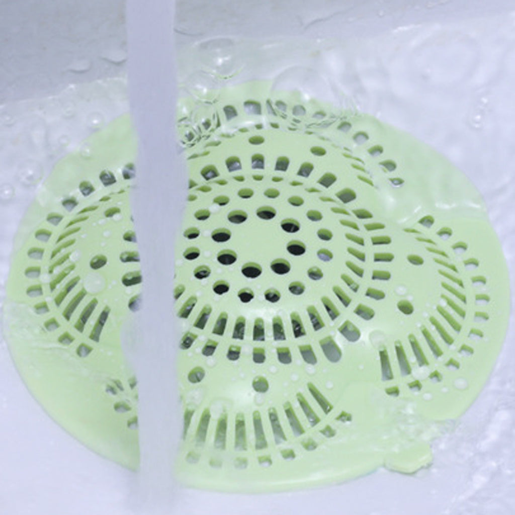 Kitchen Flower Shape Filter Sink Silicone Hair Stopper Net Floor Drain Green