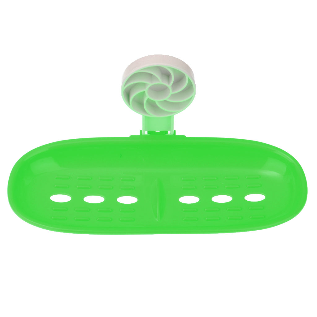 Bathroom Shower Soap Dish Holder Self Adhesive Box Case Fast Draining Green