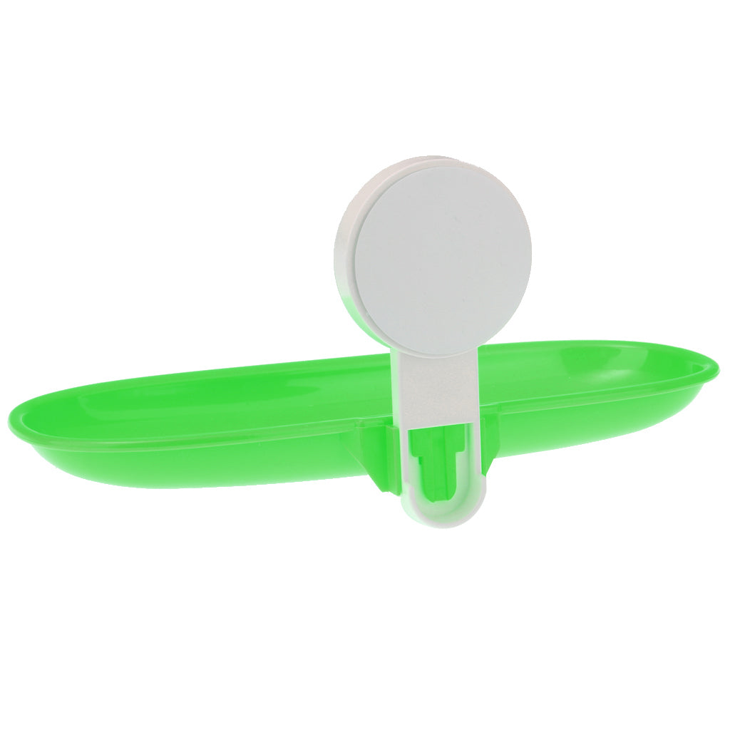 Bathroom Shower Soap Dish Holder Self Adhesive Box Case Fast Draining Green