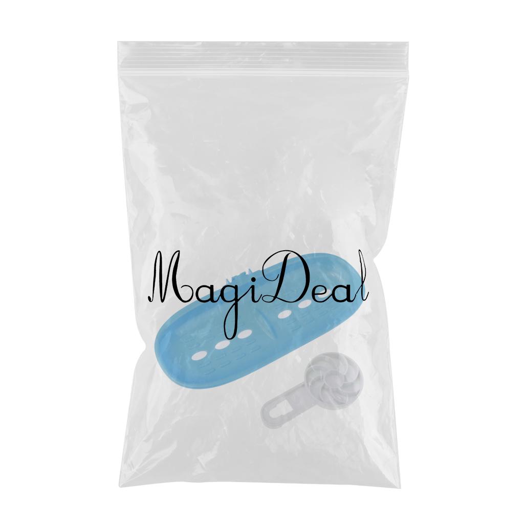 Bathroom Shower Soap Dish Holder Self Adhesive Box Case Fast Draining Blue