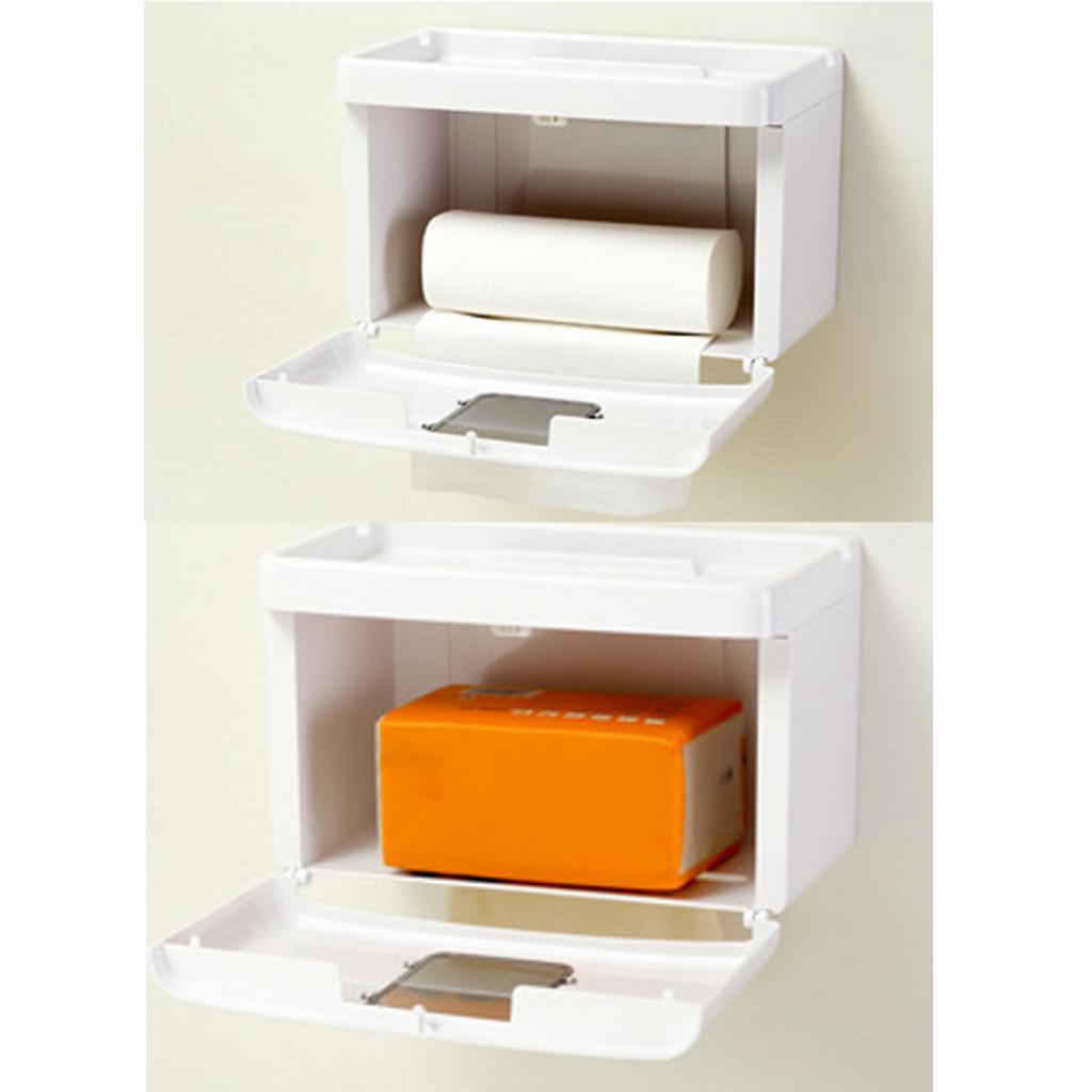 Multi-function Decorative Tissue Box Holder with Phone Holder Showerroom