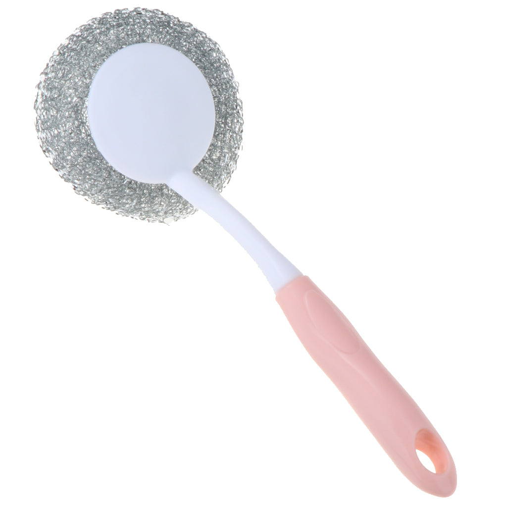 Polishing Tool Steel Wire Ball Brush Cleaning Brush Rust Remover with Plastic Handle