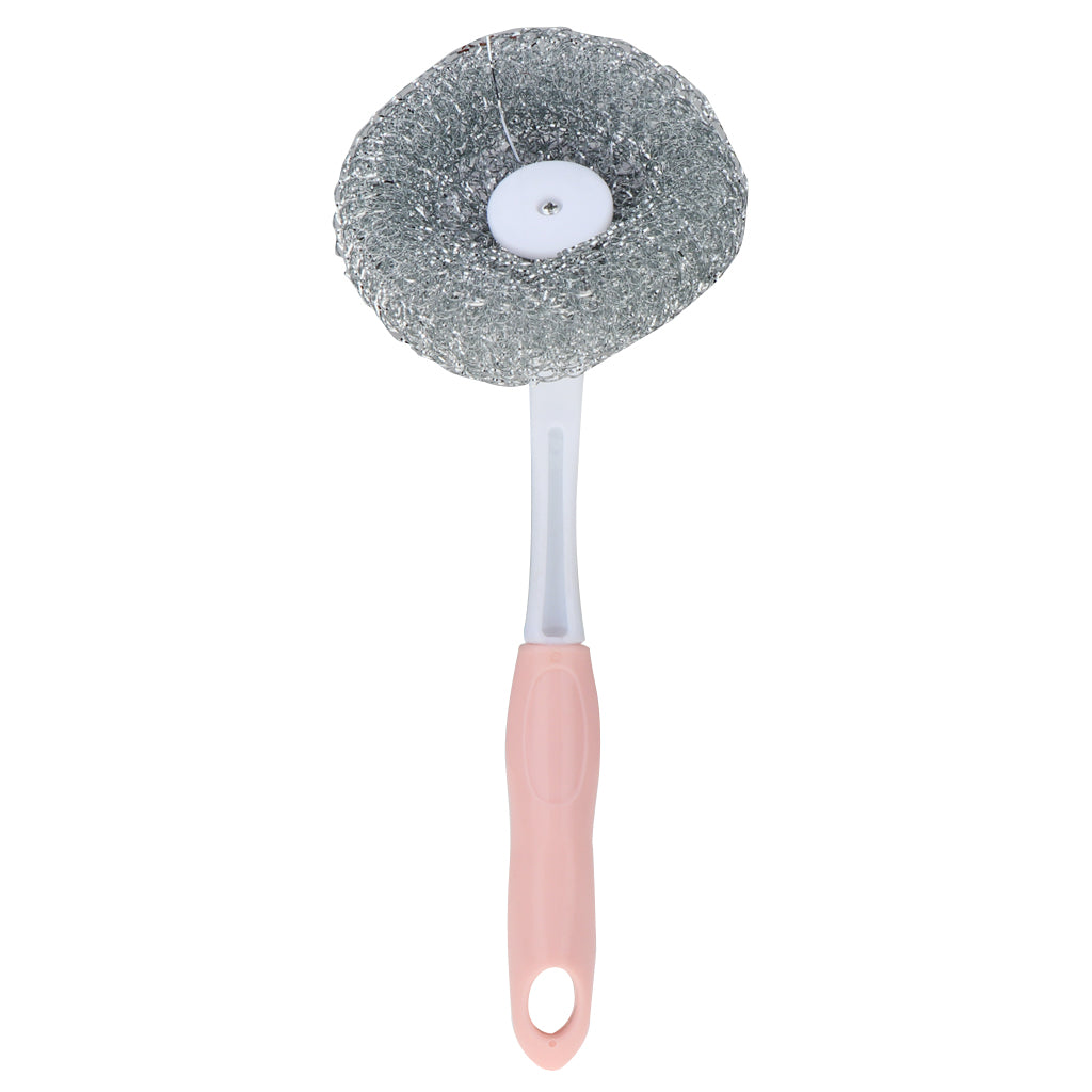 Polishing Tool Steel Wire Ball Brush Cleaning Brush Rust Remover with Plastic Handle