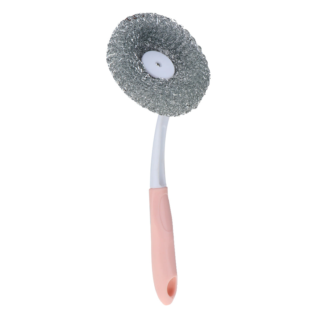 Polishing Tool Steel Wire Ball Brush Cleaning Brush Rust Remover with Plastic Handle
