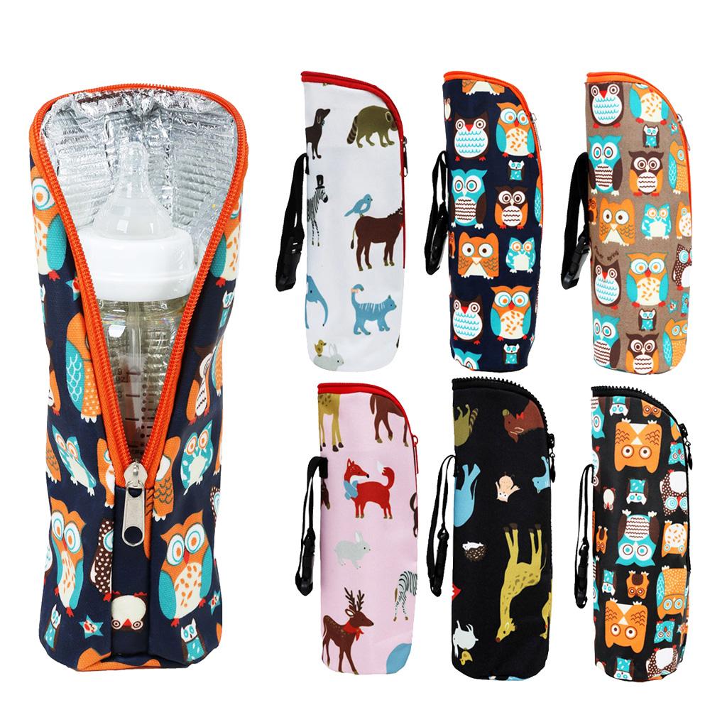 Baby Bottle Insulation Holder Bag Water Bottle Orange-Owl