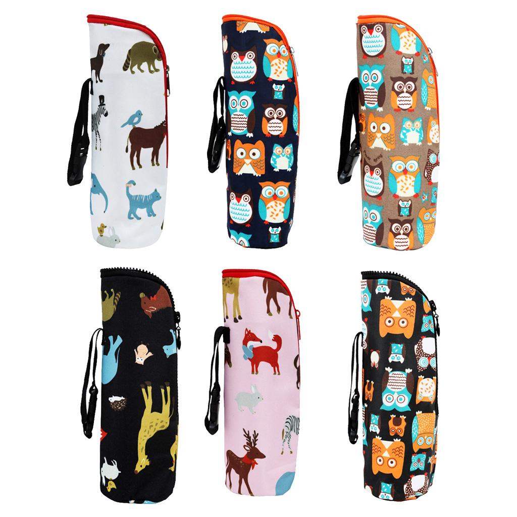 Baby Bottle Insulation Holder Bag Water Bottle Orange-Owl