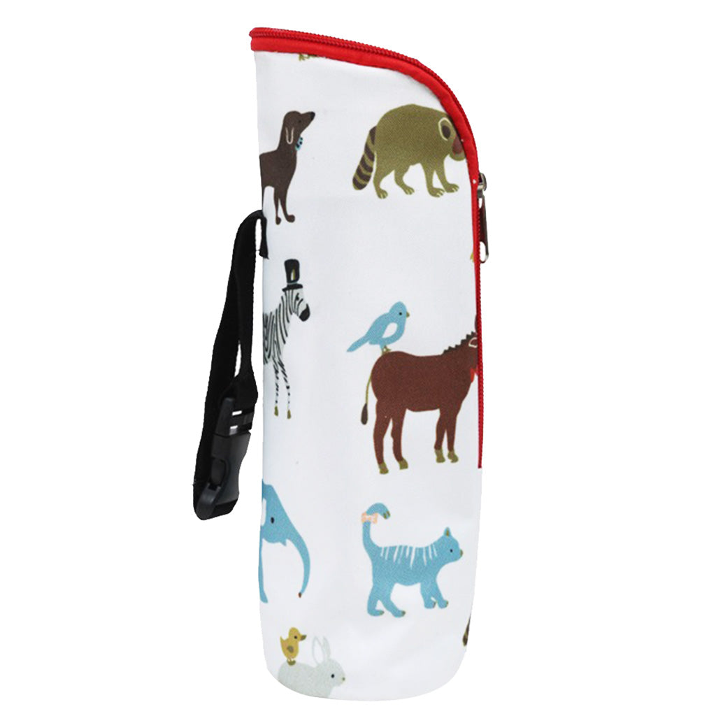 Baby Bottle Insulation Holder Bag Water Bottle Beige Animals