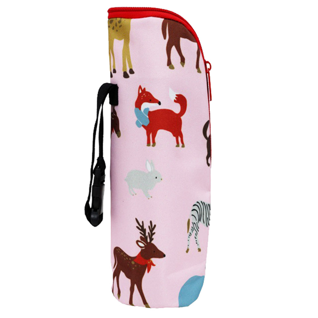 Baby Bottle Insulation Holder Bag Water Bottle Pink Animals