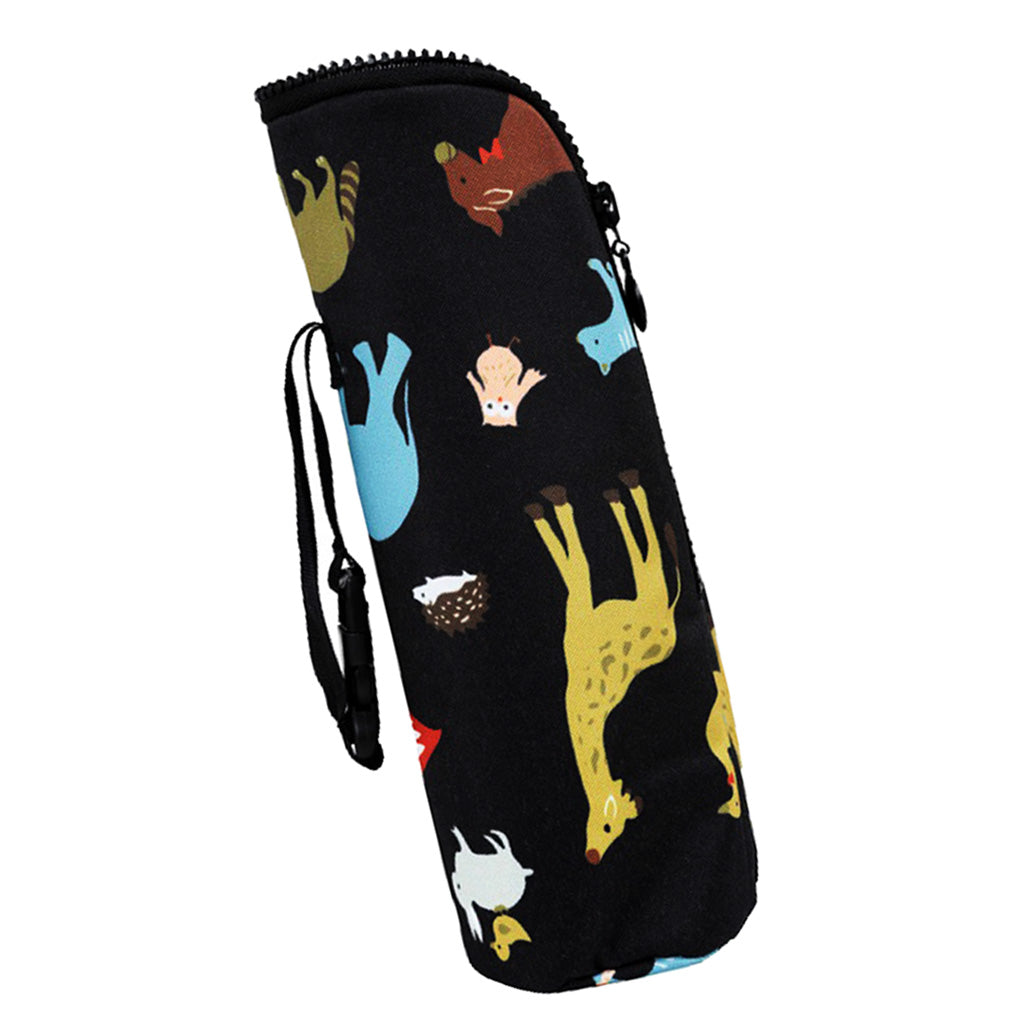 Baby Bottle Insulation Holder Bag Water Bottle Black Animals