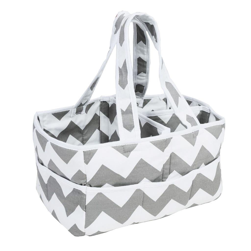 Baby Organizer Bag Diaper Nappy Changing Divider Storage White+Grey