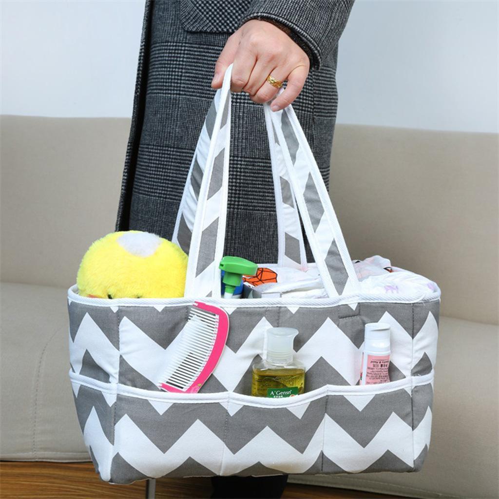 Baby Organizer Bag Diaper Nappy Changing Divider Storage White+Grey