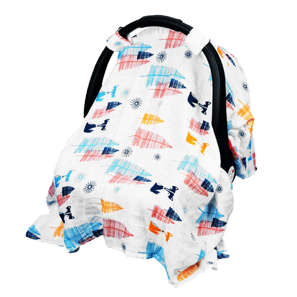 2 in 1 Carseat Canopy and Nursing Cover Up Animals