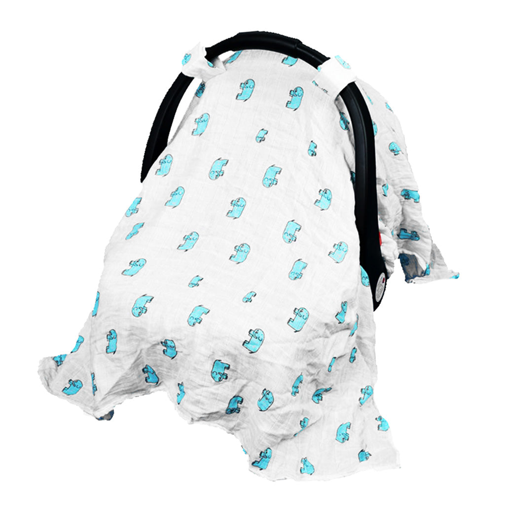 2 in 1 Carseat Canopy and Nursing Cover Up Elephant