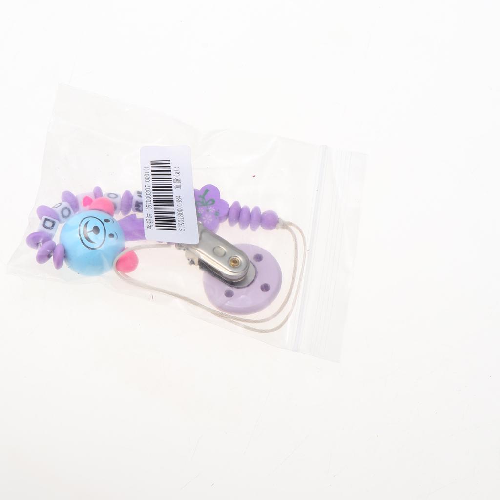 Wooden Dummy Clip Chain Pacifier Baby Gift Shower Purple
