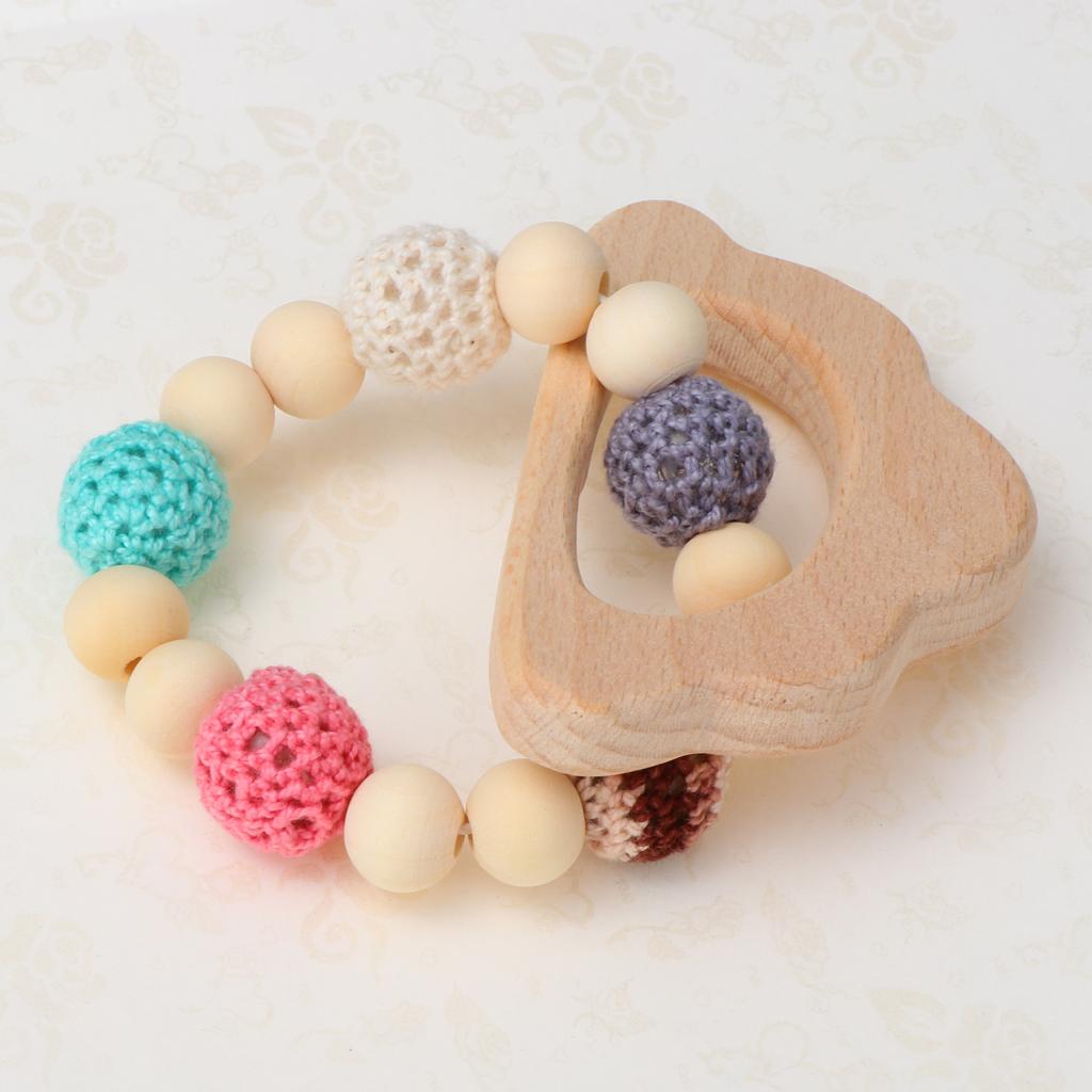 Infants and Baby Teeth Bead Grinding Teeth Stick Biting White Cloud Wood Toy