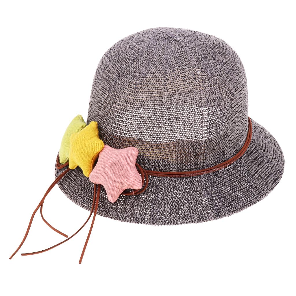 Baby Kid Toddler Boy Girl Sun Protection Bucket Cap Hat Gray