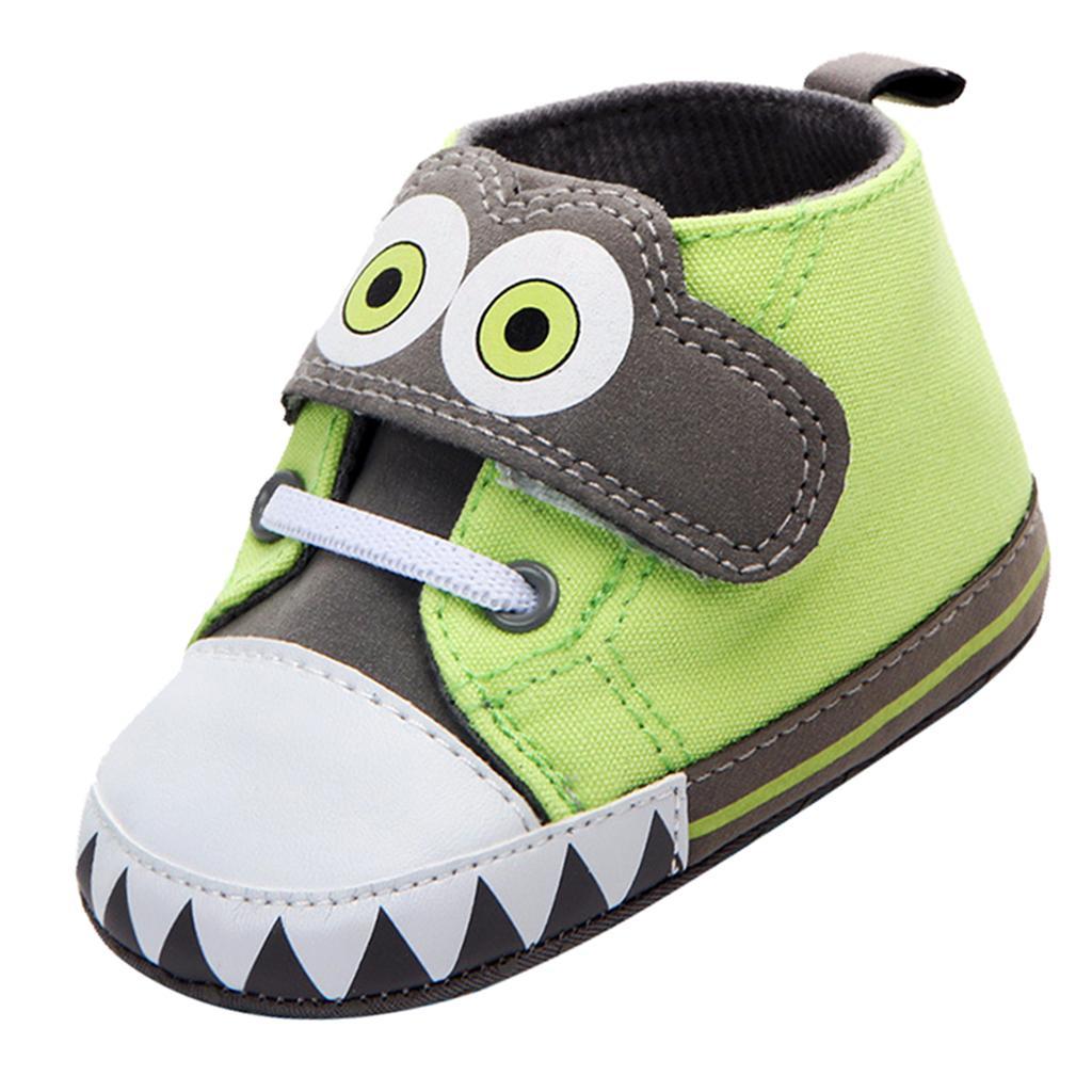 Baby Boys Girls Shoes Sneakers Crib Prewalker Trainers 12-18Months Green