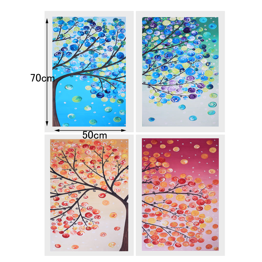 4 Panel Canvas Oil Painting Wall Art Picture - Life Tree 20x28 Inch, 4 Panel
