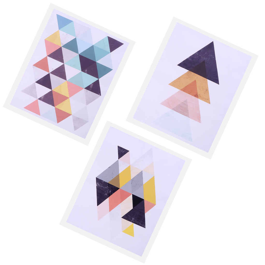 3 Panel Oil Print Painting on Canvas, Wall Artwork Pictre Painting for Living Room Bedroom Decor - Mosaic Triangle