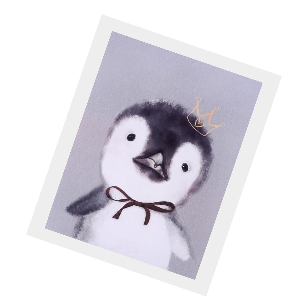 Cartoon Cute Pet Animal Painting on Canvas Frameless Oil Painting Penguin