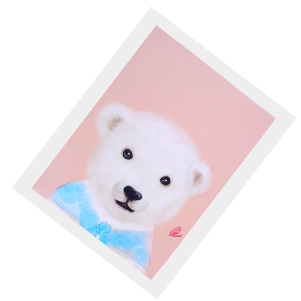Cartoon Cute Pet Animal Painting on Canvas Frameless Oil Painting Bear