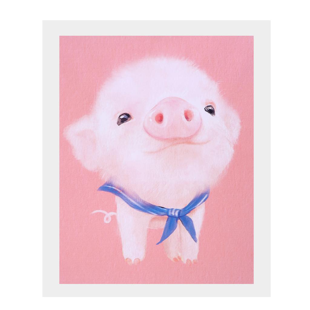 Cartoon Cute Pet Animal Painting on Canvas Frameless Oil Painting Pig