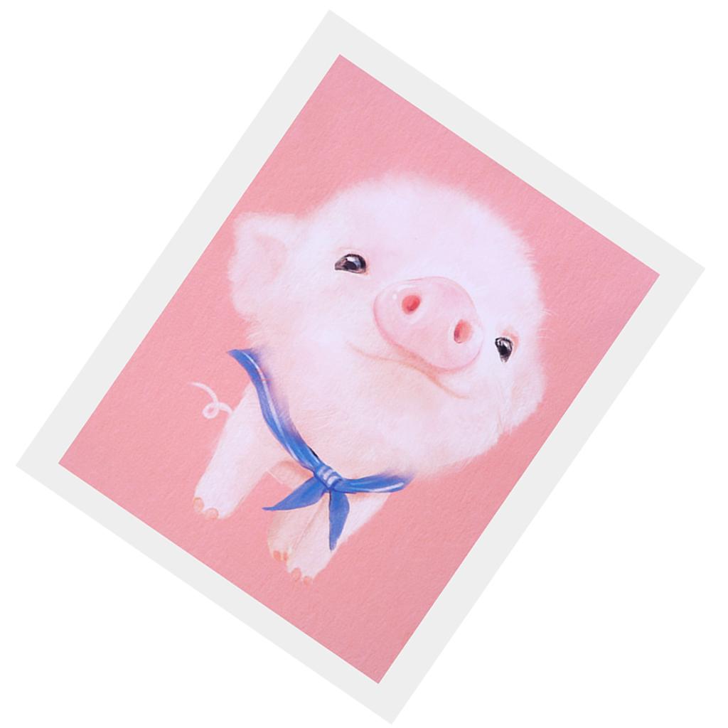 Cartoon Cute Pet Animal Painting on Canvas Frameless Oil Painting Pig