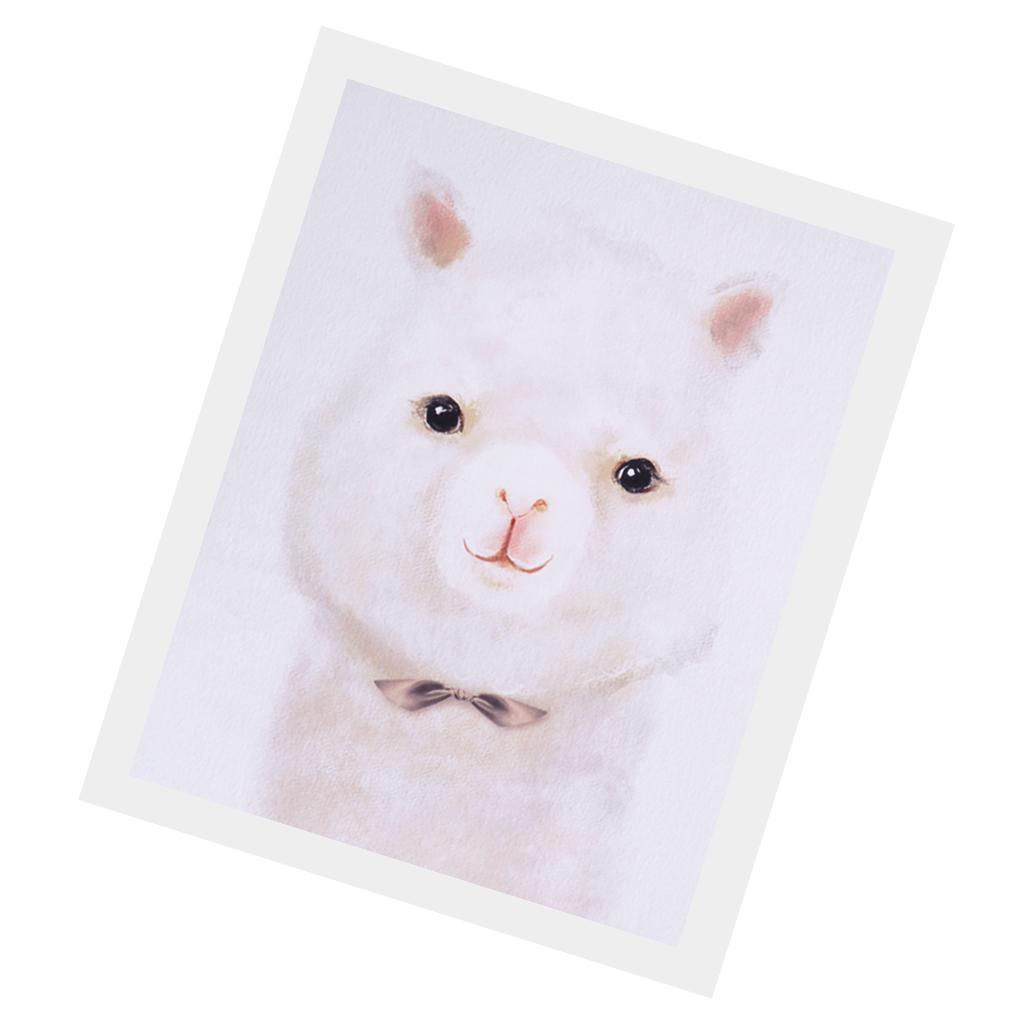 Cartoon Cute Pet Animal Painting on Canvas Frameless Oil Painting Alpaca