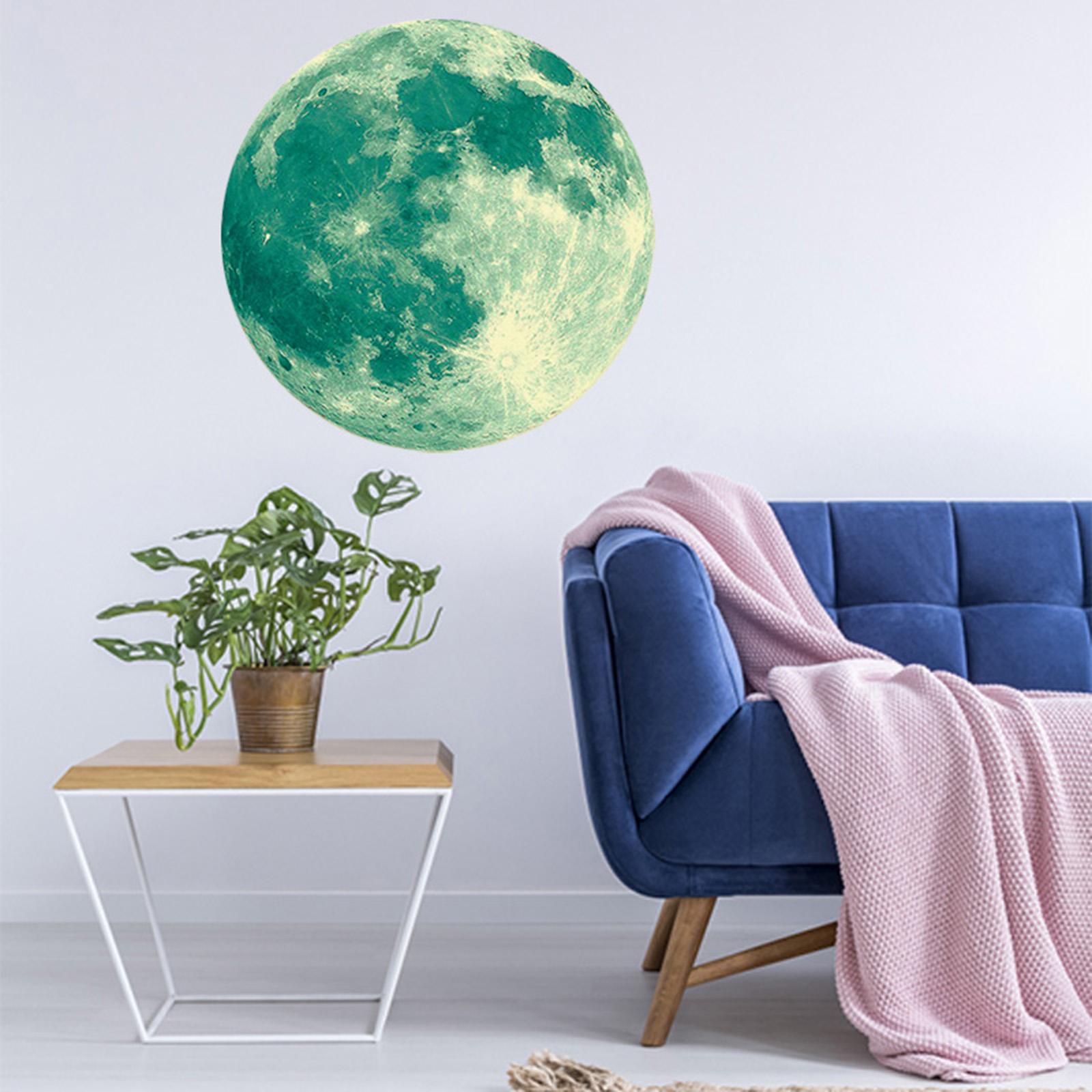 Glow In The Dark Moon Sticker Removable Fluorescent Wall Decal Mural YA011