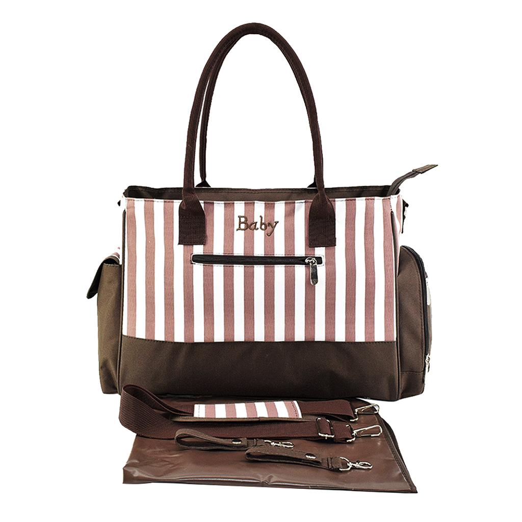 Multifunctional Large Capacity Outdoor Stylish Mummy Bag Brown stripe