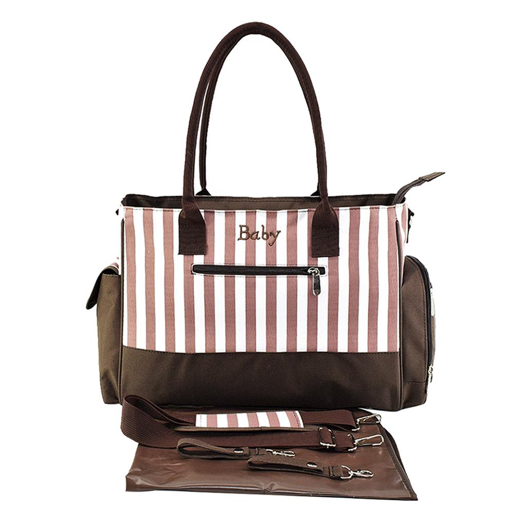 Multifunctional Large Capacity Outdoor Stylish Mummy Bag Brown stripe
