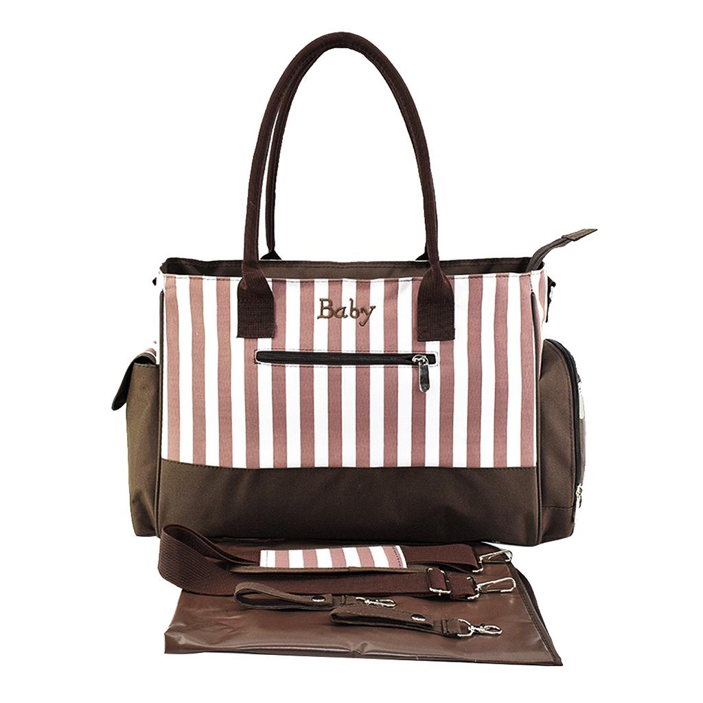 Multifunctional Large Capacity Outdoor Stylish Mummy Bag Brown stripe