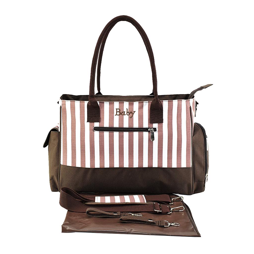Multifunctional Large Capacity Outdoor Stylish Mummy Bag Brown stripe