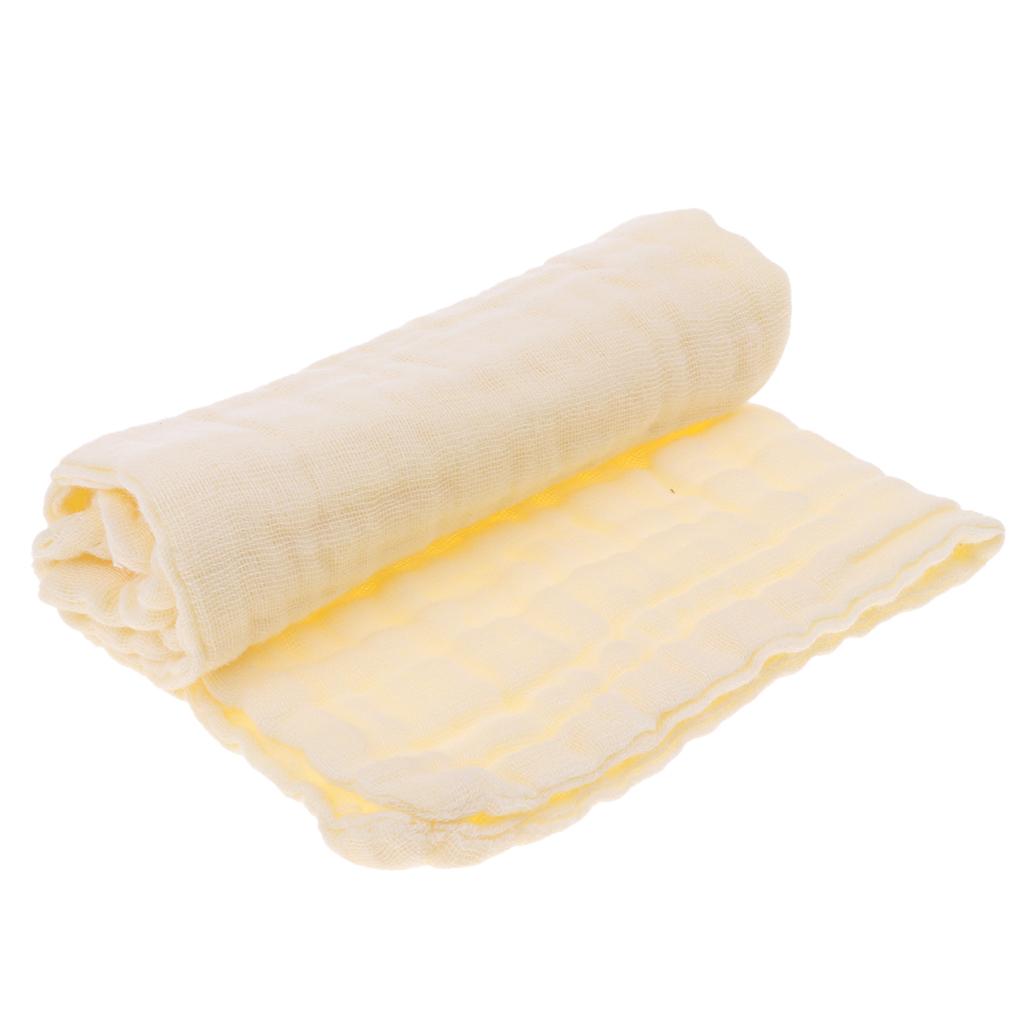 Baby Handkerchief Gauze Nursing Towel Clean Infants Feeding Towel Yellow