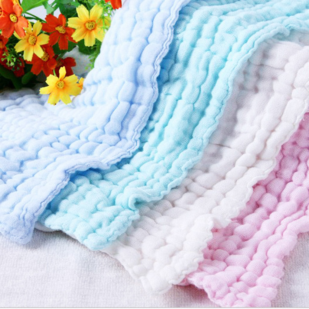 Baby Handkerchief Gauze Nursing Towel Clean Infants Feeding Towel Light blue