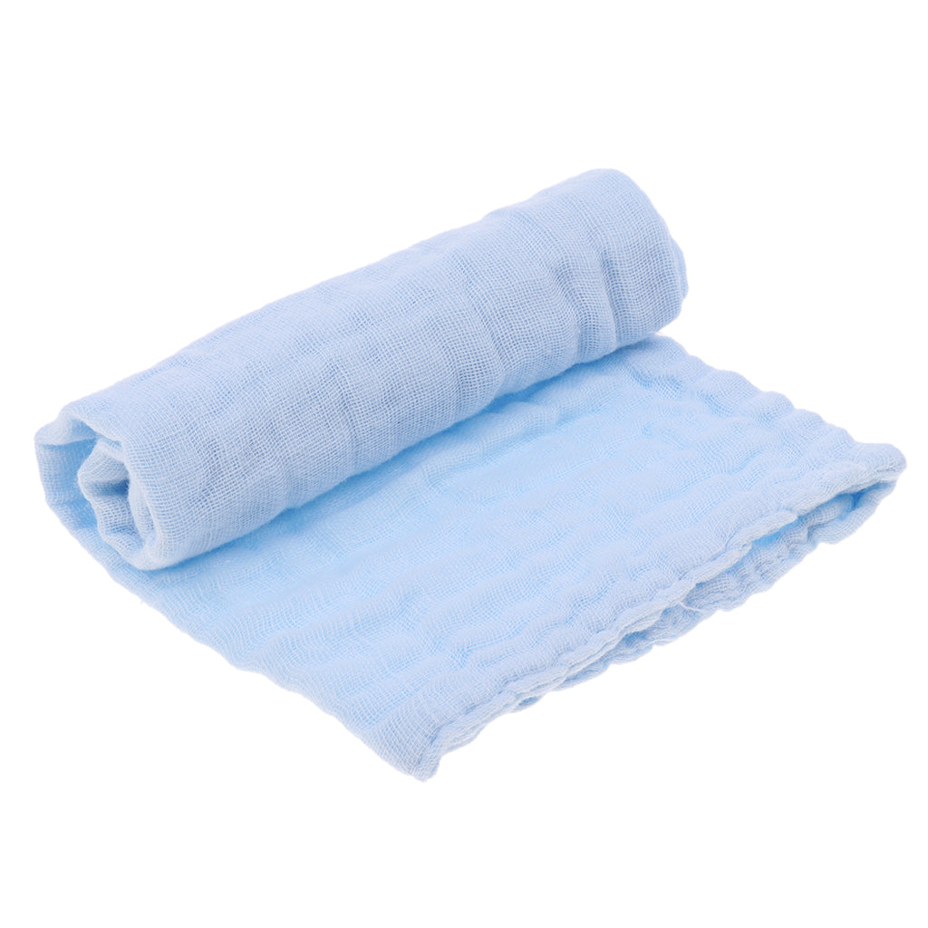Baby Handkerchief Gauze Nursing Towel Clean Infants Feeding Towel Light blue