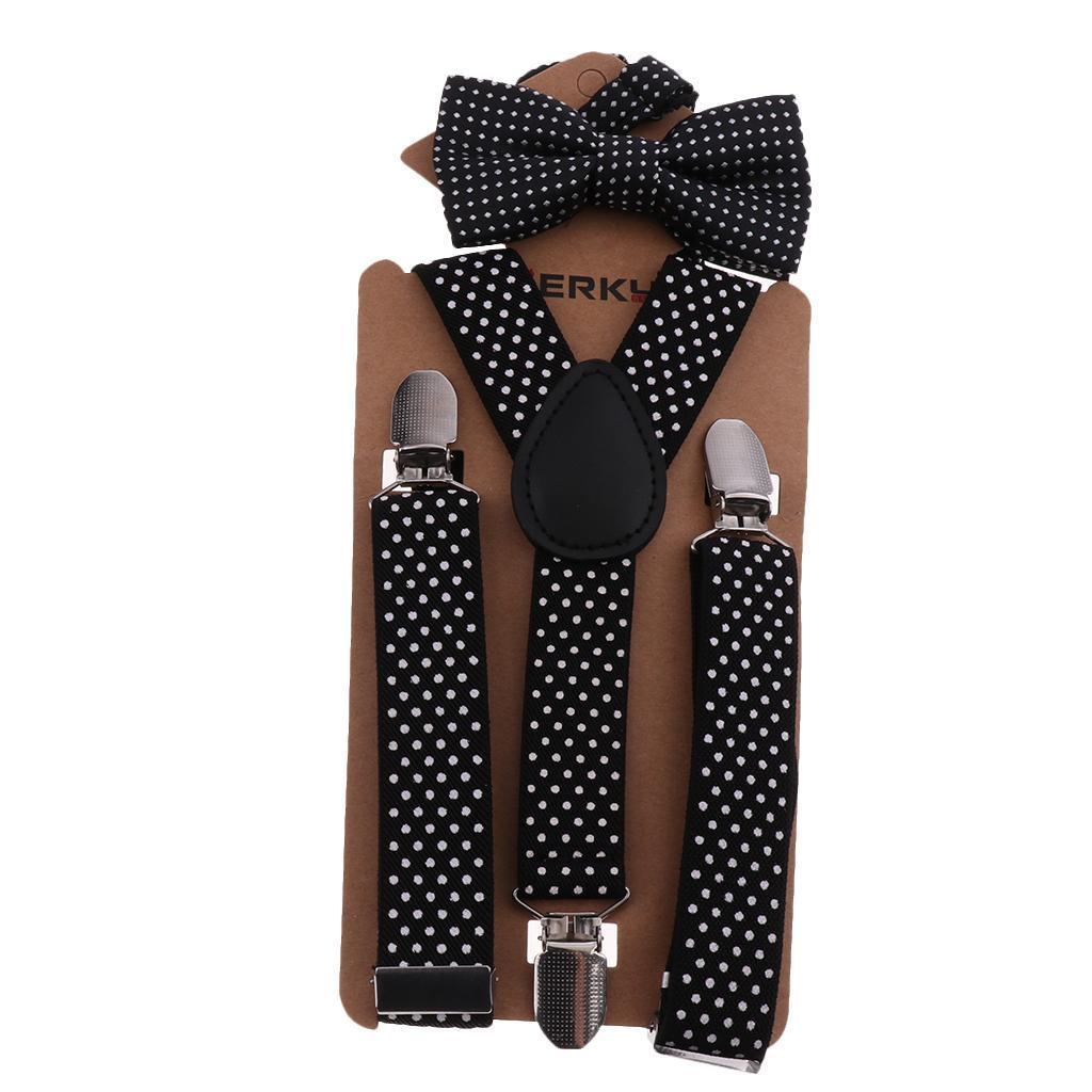 Toddler Adjustable Suspender Children's Harness Clip Collar Suit Black