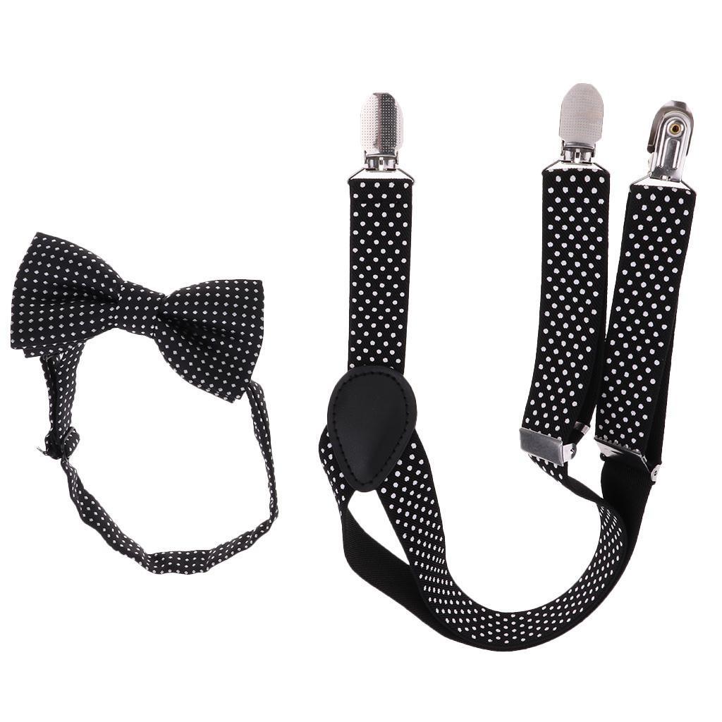 Toddler Adjustable Suspender Children's Harness Clip Collar Suit Black